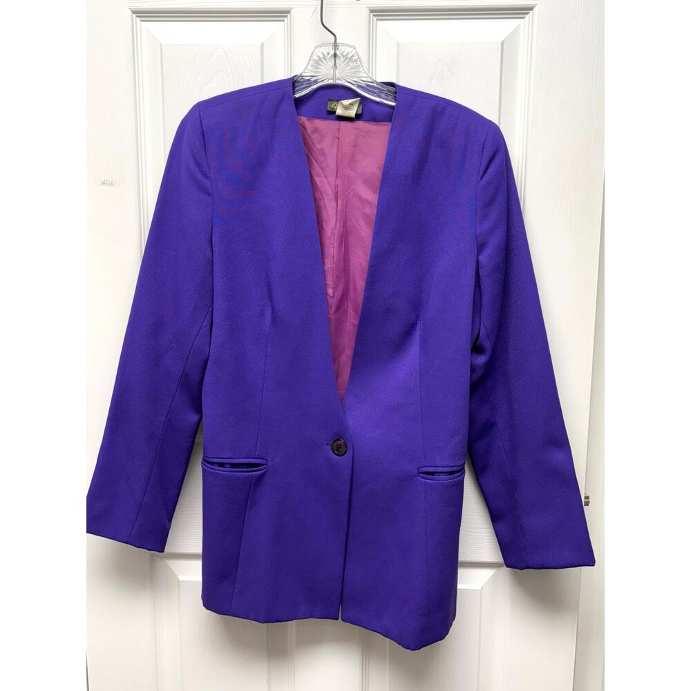Epitome Blazer Purple Jacket Women’s Size 12 Vintage USA Tailored Lined
